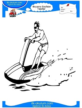 Çocuklar İçin Jet-Ski Boyama Sayfaları 